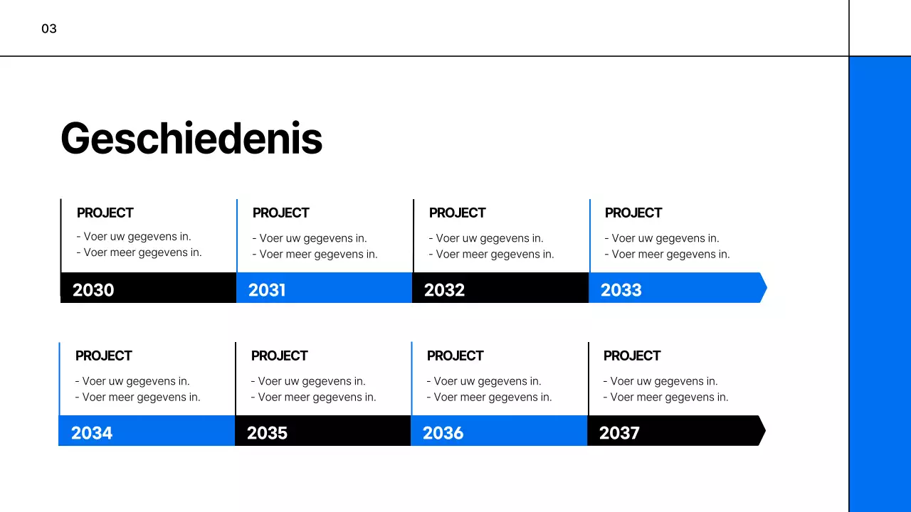 Een eenvoudige wit-blauwe onderwijsprospectus