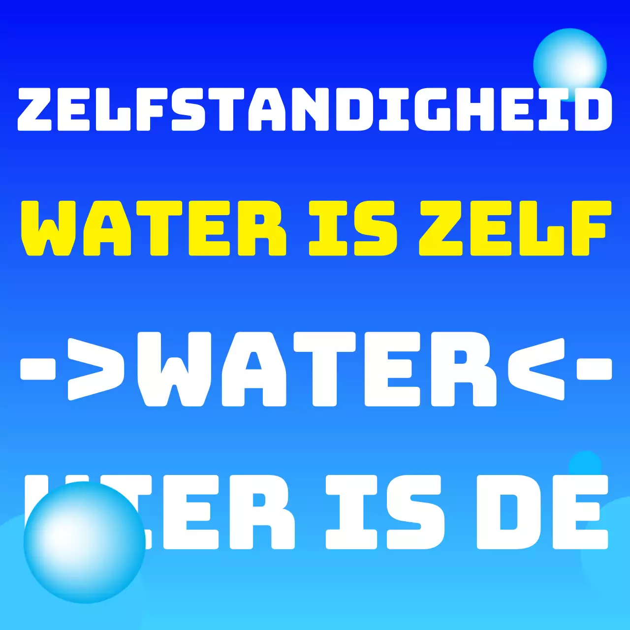 Blauw wit geel water is een geleidende bijlage met zelfzeggende en cirkelvormige vormen