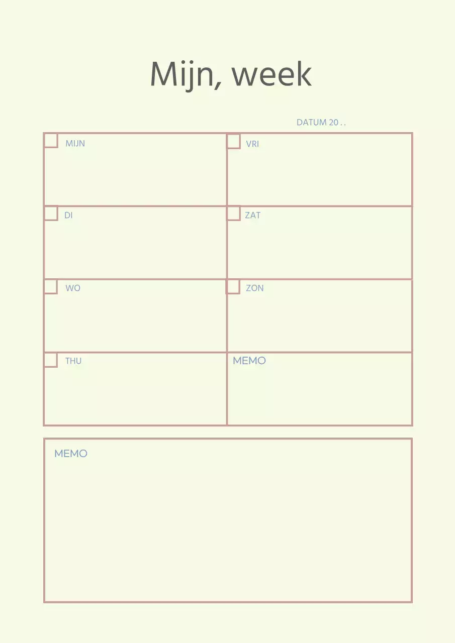 Eenvoudige persoonlijke agendaposter in geel