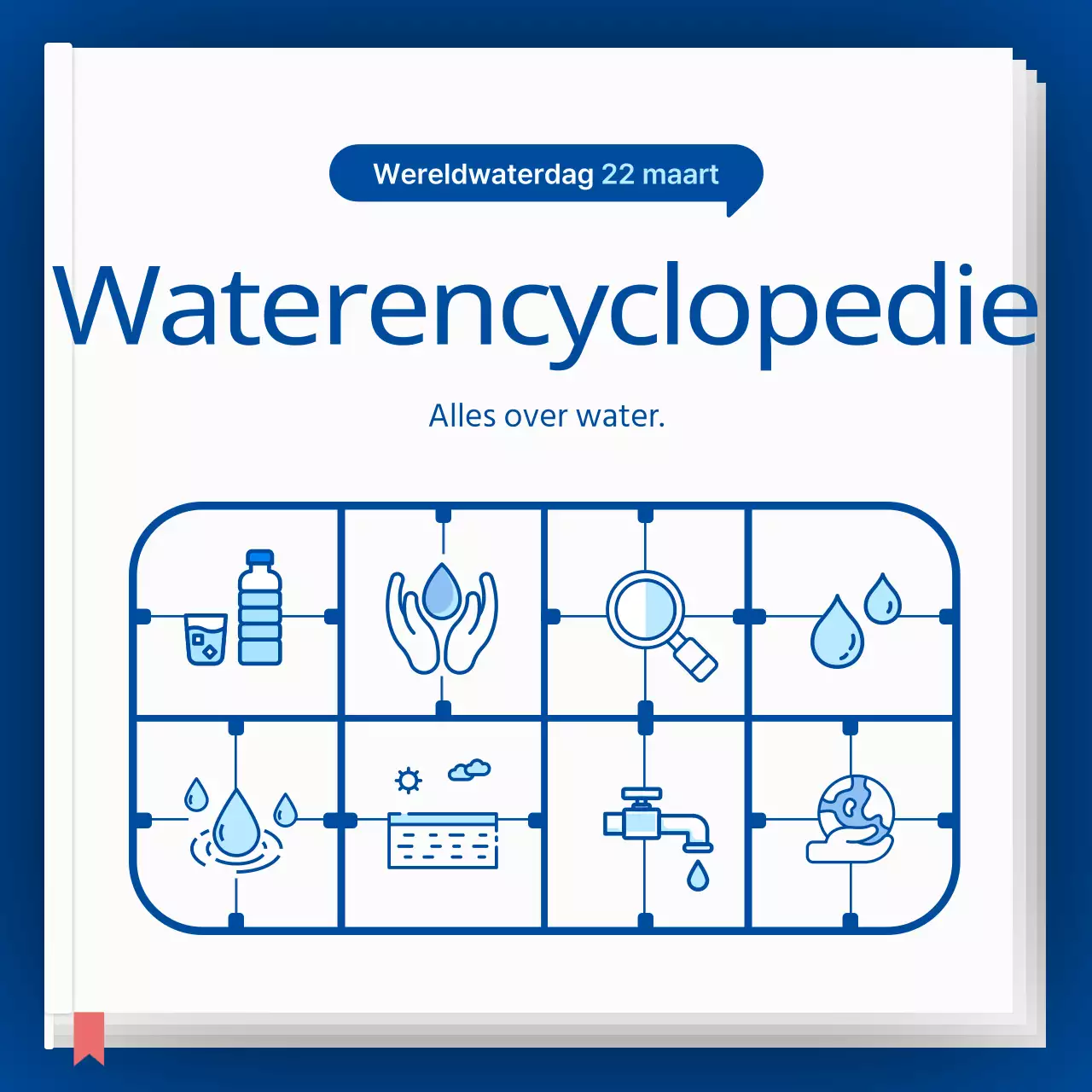 Blauw en hemelsblauw pictogram concept water encyclopedie