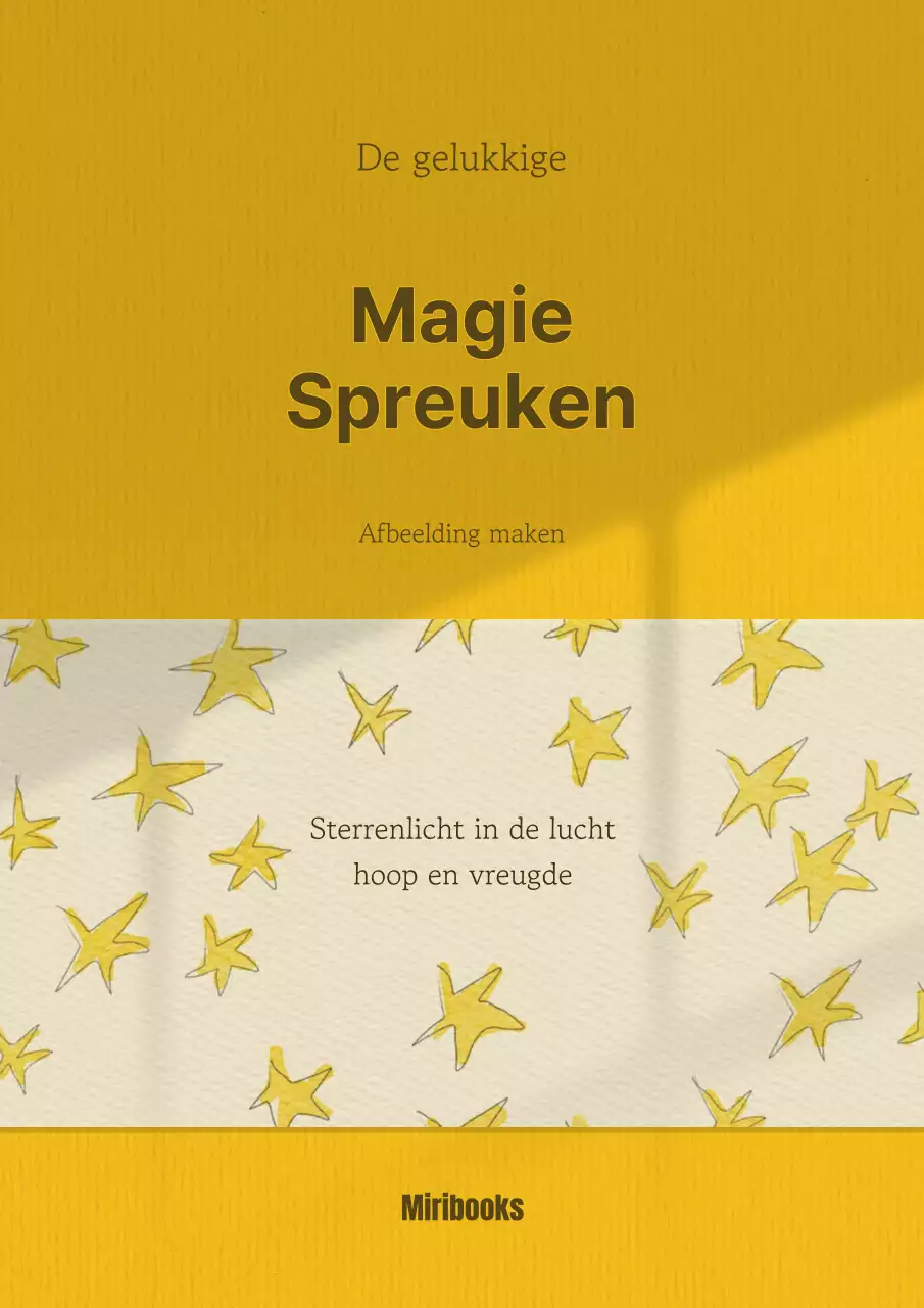 Geluksspreuk met gele achtergrond en witte stersjerp