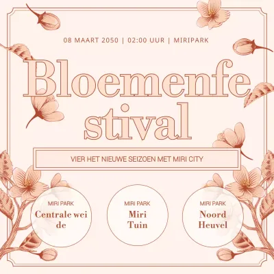 Promoot een lentefeest van roze en bruin