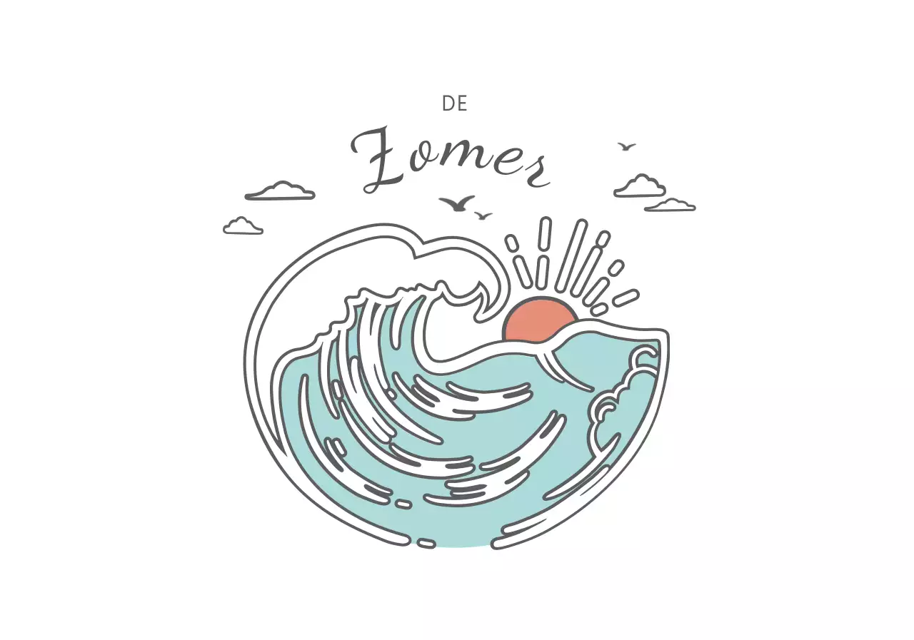 Golfillustraties en kalligrafie