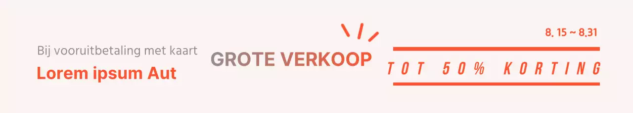 Oranje en grijze kaart korting evenement horizontale web banner