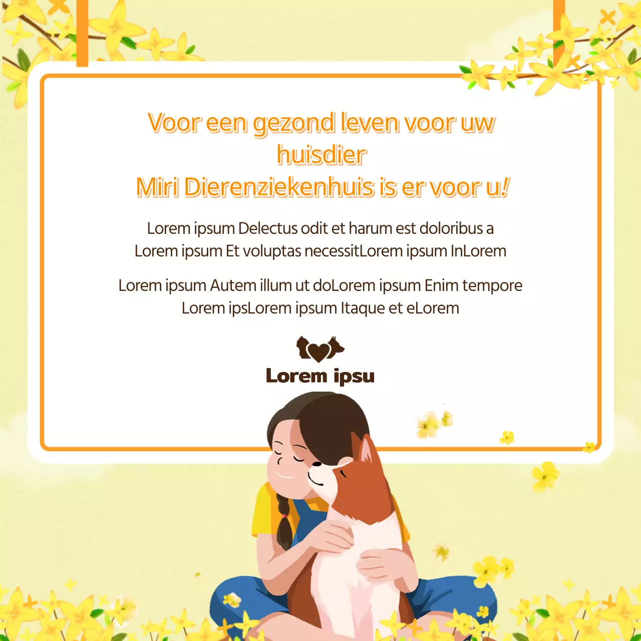 Een schattige puppy met een lenteachtergrond en gezondheidstips CardNews