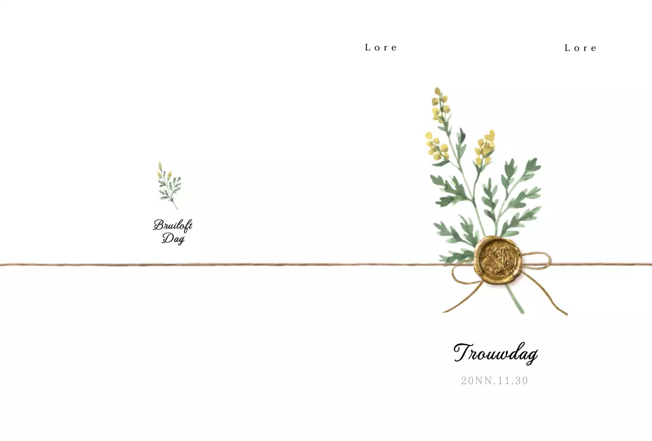 Huwelijksuitnodigingen met een emotioneel droog bloemenconcept