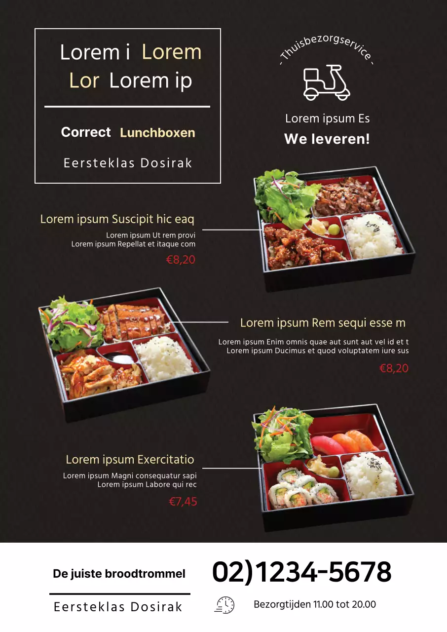 Bruine foto Restaurant bento-menu