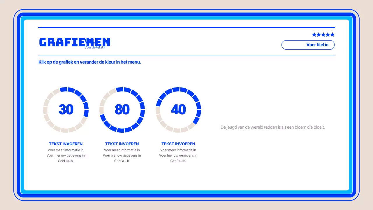 Eenvoudige donutgrafiek infographic in blauw