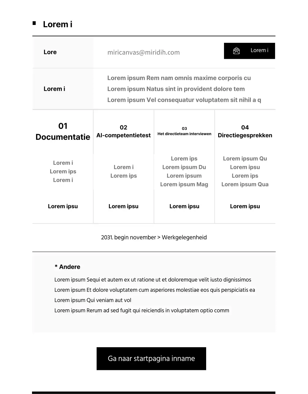 Eenvoudig zwart-wit vacatureontwerp voor studiecafé