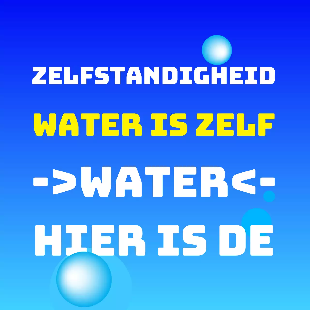 Blauw wit geel water is een geleidende bijlage met zelfzeggende en cirkelvormige vormen