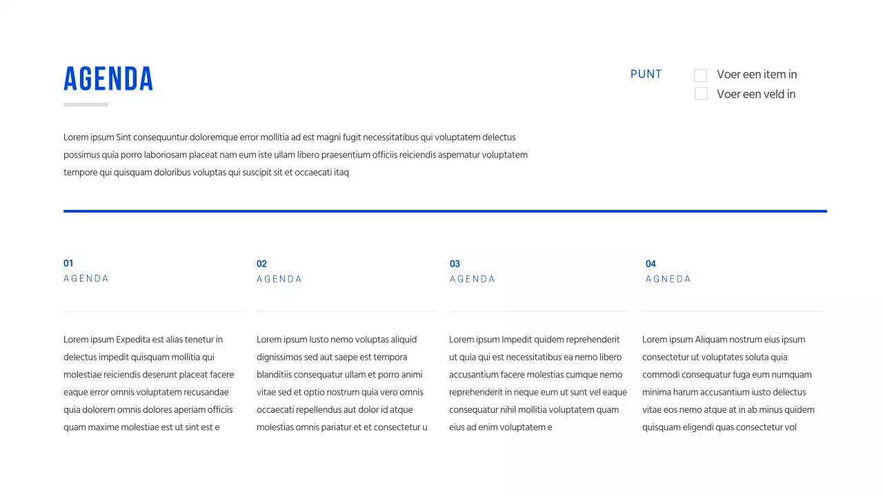 Een eenvoudige agenda in blauw