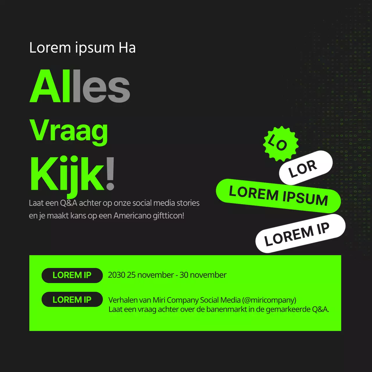 Online vacatures in zwart en fluorescerende kleuren