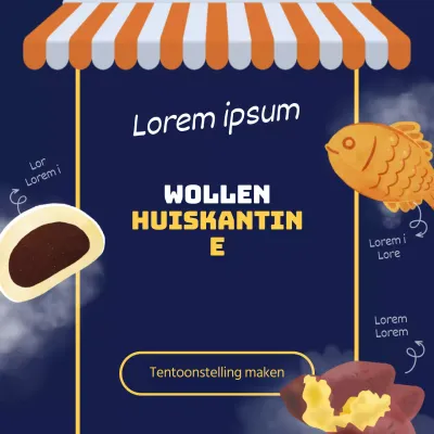 Winter snacks Stoom taiyaki hoagie broodjes zoete aardappel kraam ontwerp