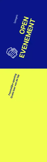 Een tekstgestuurd Hope Open-evenement met een sterk geelblauw contrast