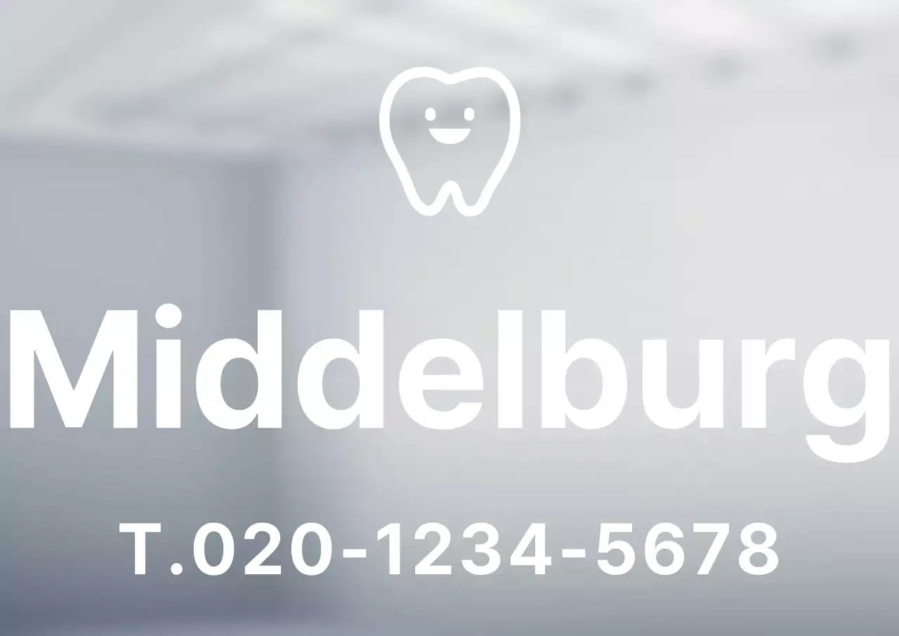 Eenvoudige witte tandheelkundige beletteringssticker