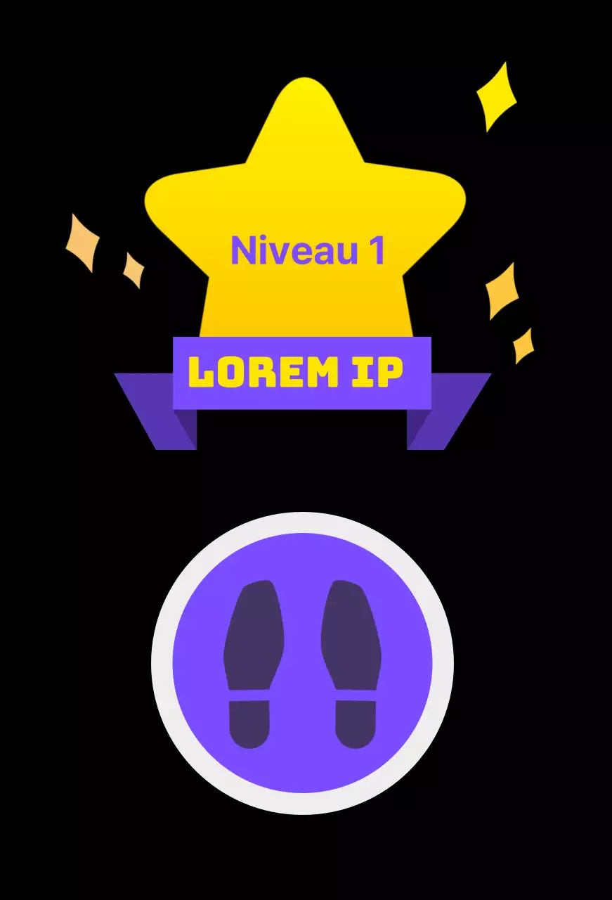 Een eersteklas school met een zwarte achtergrond die een level omhoog gaat als je erop stapt, Valeant