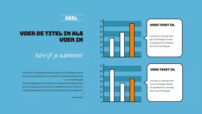 Schattige infographic met verticale staafdiagrammen in lichtblauw en oranje