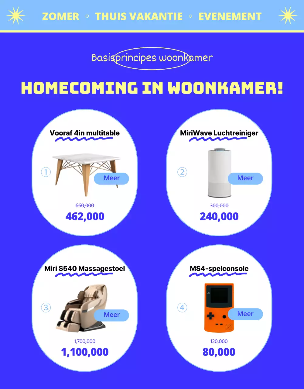 Speciale Homecoming-tentoonstelling met coole blauwe illustraties