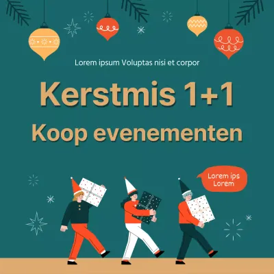 Promoot een turquoise kerstkoop één gratis evenement