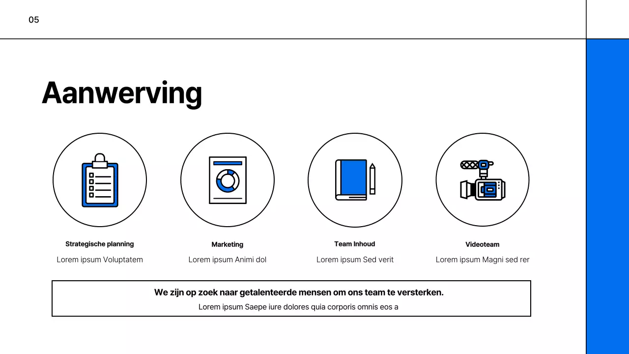 Een eenvoudige wit-blauwe onderwijsprospectus