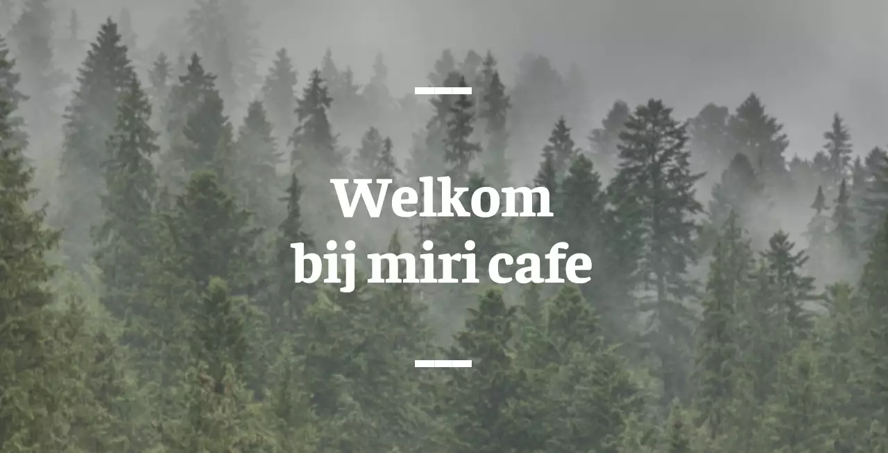 Engelstalig café balsa met sentimentele bewegwijzering met een foto van een bos.