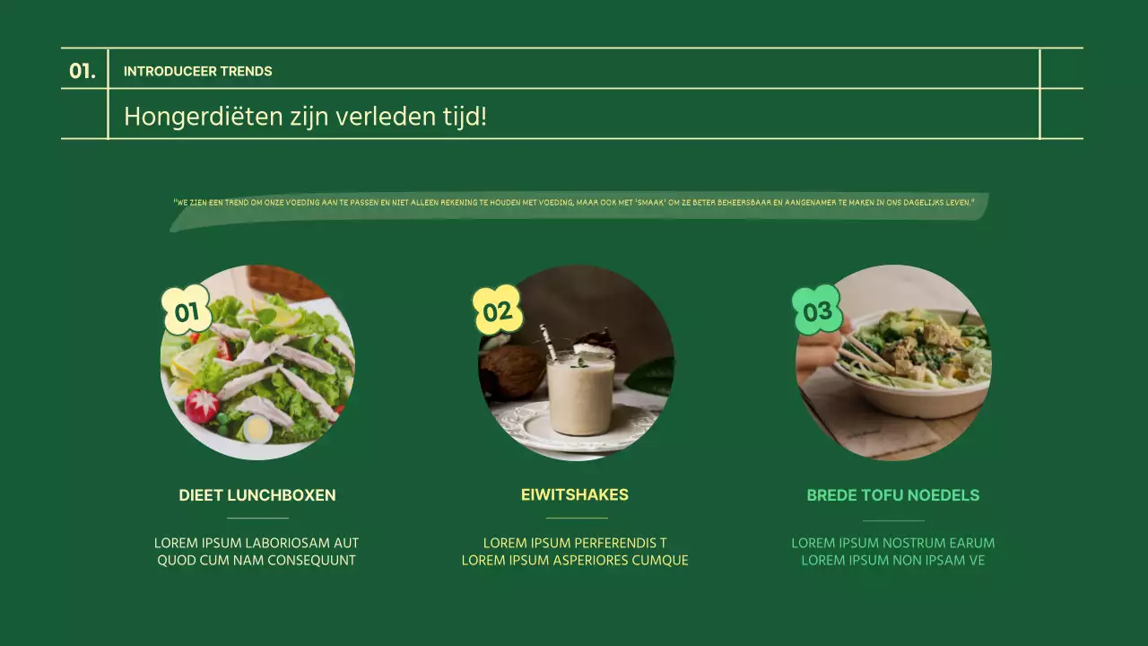 Groen en geel thema gezond eten & gezond genieten