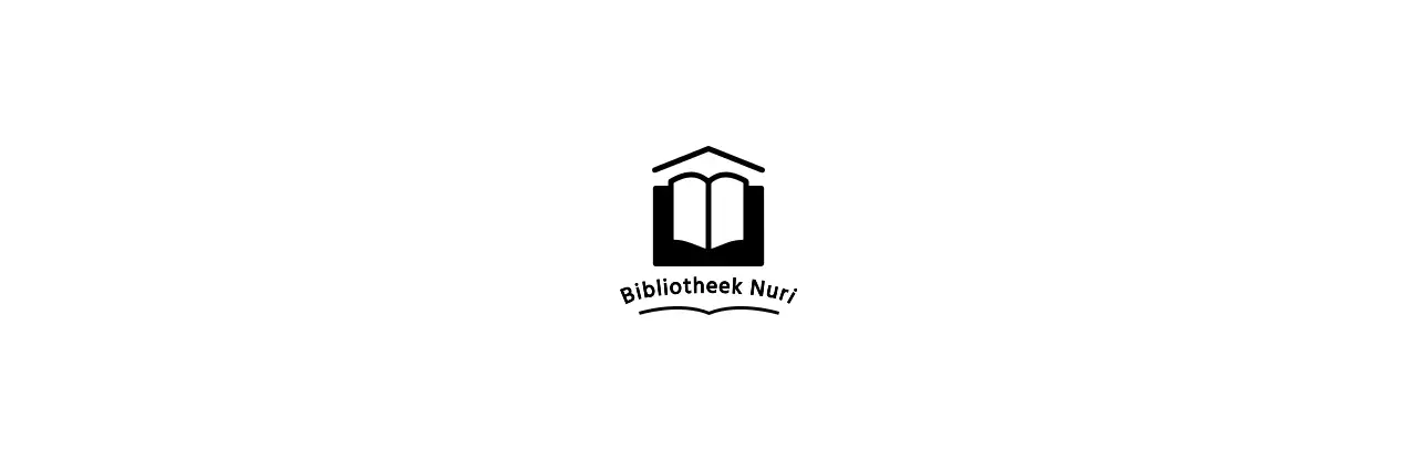 Openbare instelling bibliotheekcentrum met boekillustratie logo