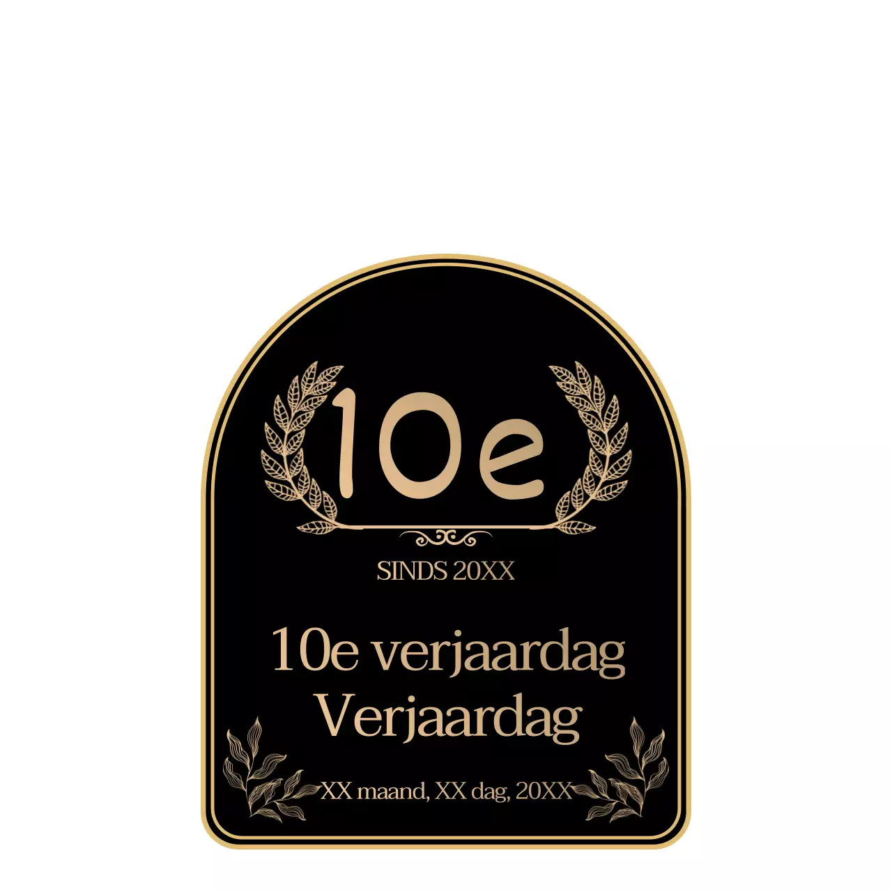 Een eenvoudige, emotionele jubileumviering in zwart en goud