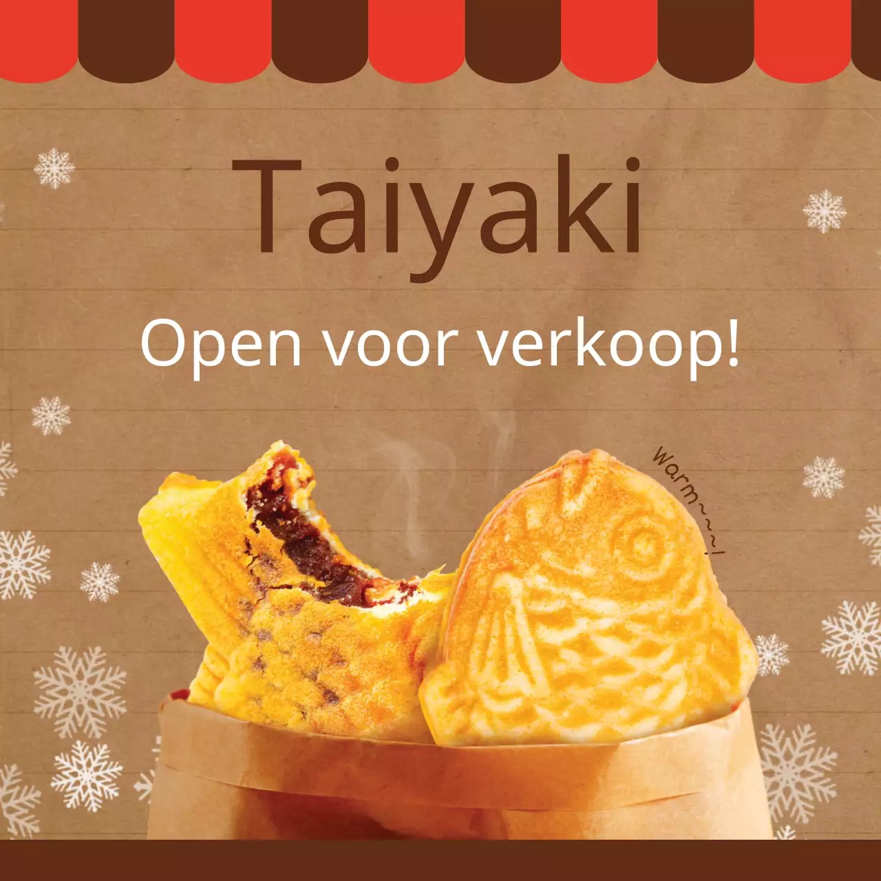 Het promoten van het kraamconcept oden met een bruine achtergrond