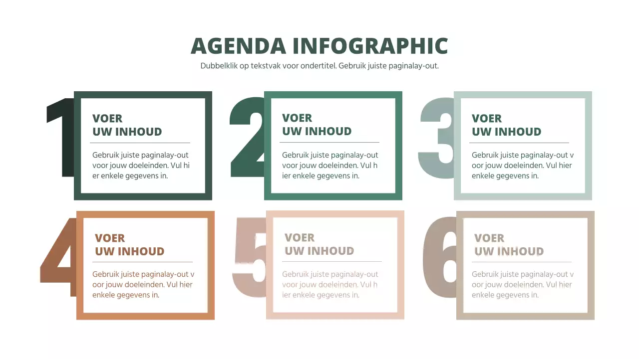 Een eenvoudig groen en bruin Agenda numeriek diagram