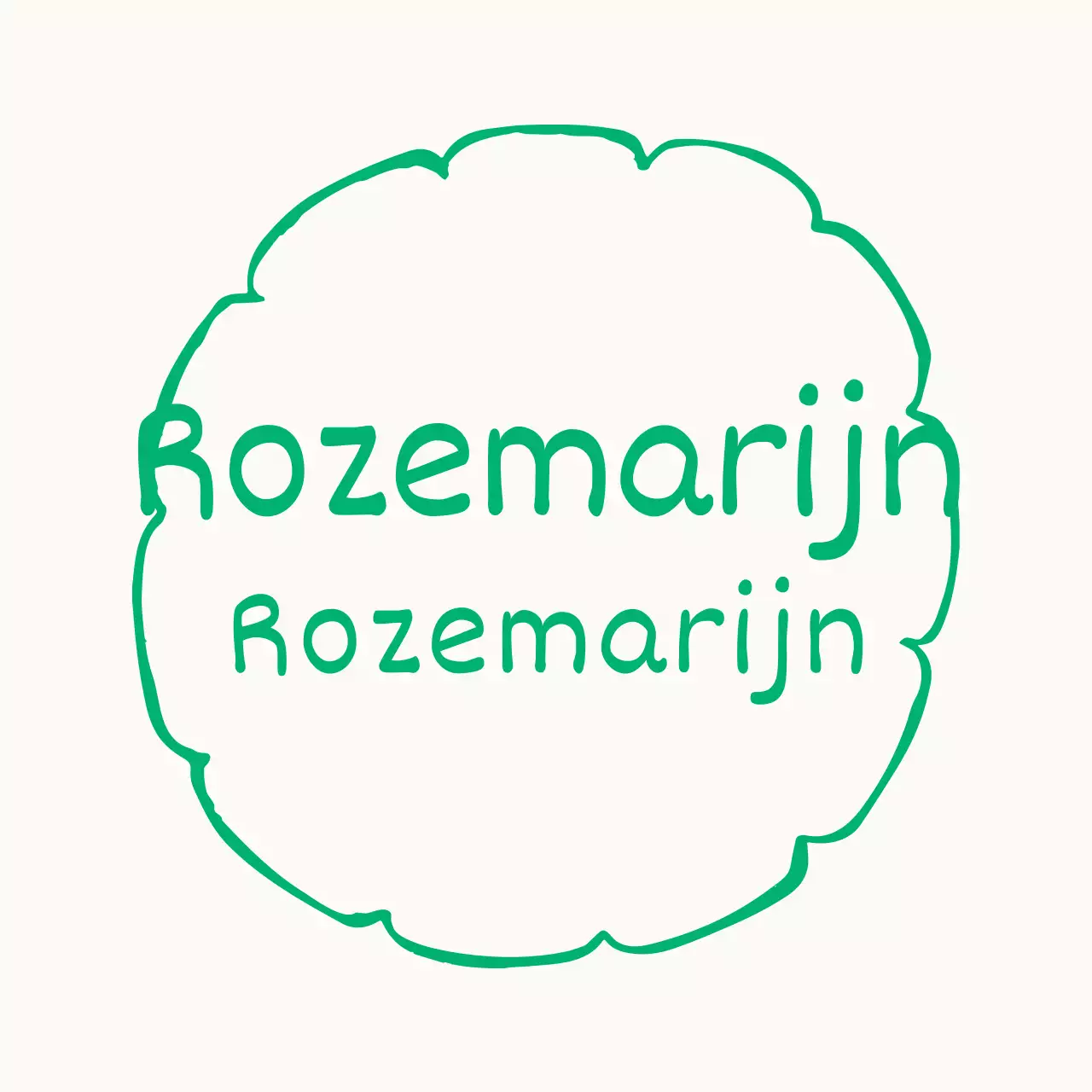 Groene handgeschreven labelsticker