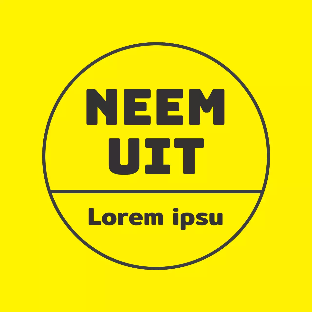 Geel zwart geïllustreerd in-store packable label