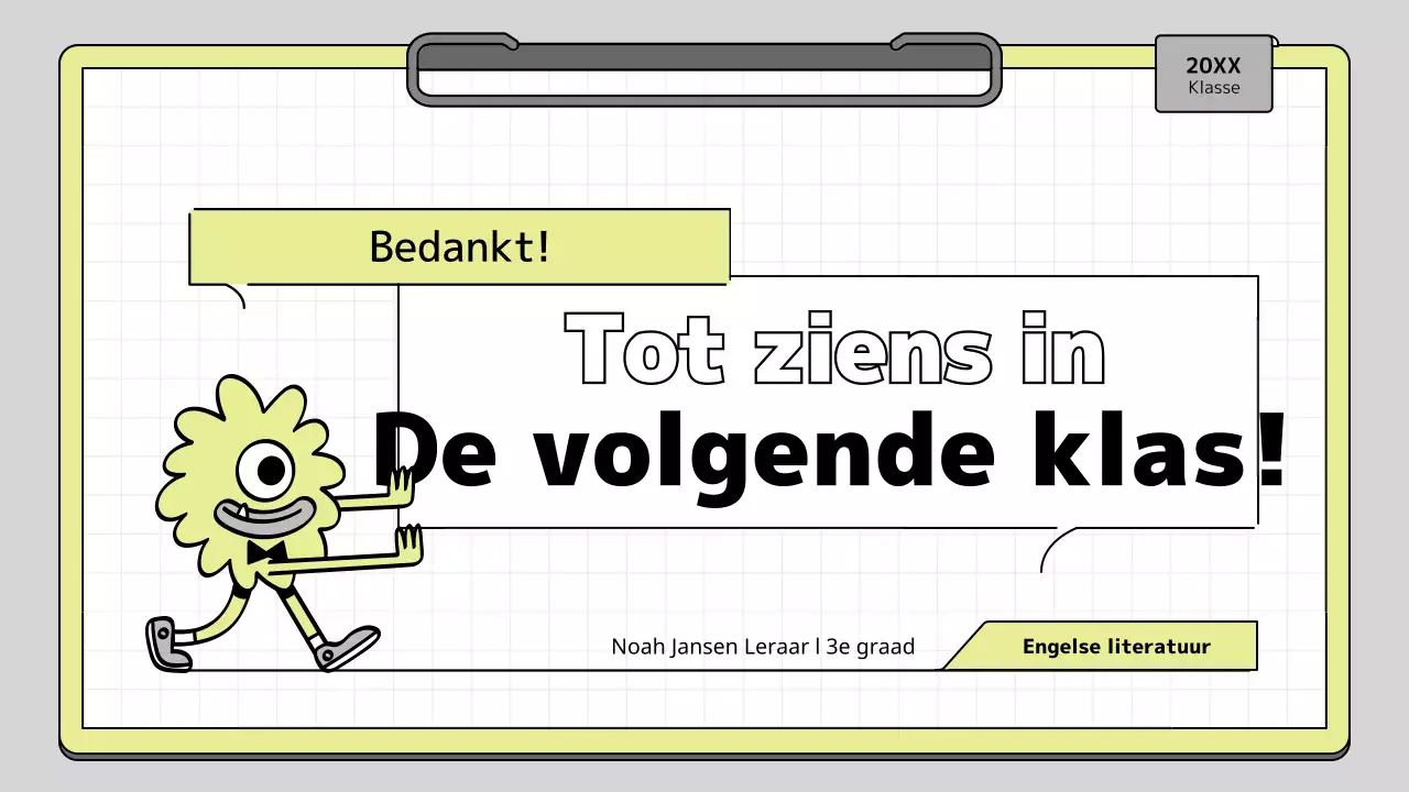 Klembord concept educatieve presentatie kit in lime en wit