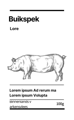 Witte geïllustreerde schone voedseletiketten