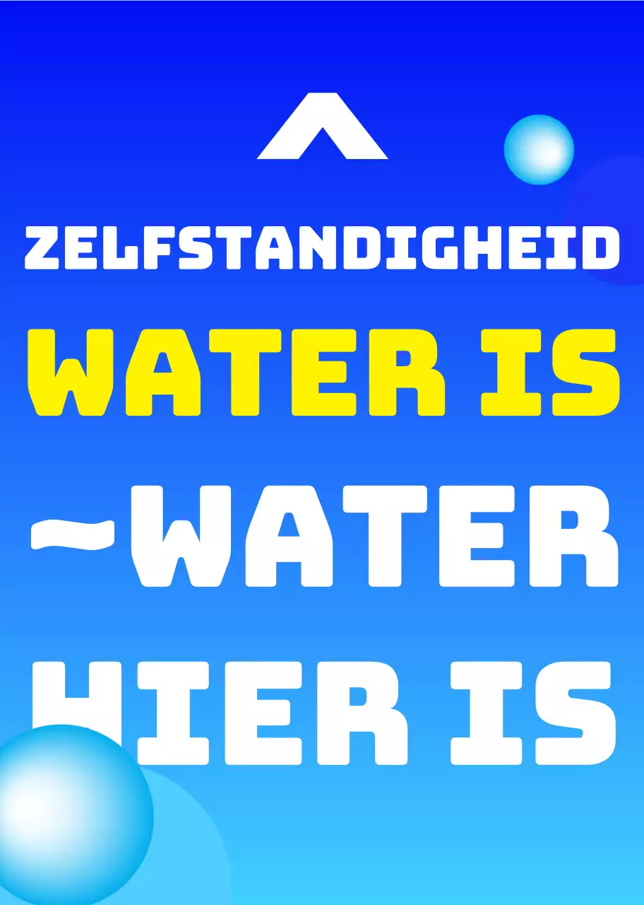 Blauw wit geel water is een geleidende bijlage met zelfzeggende en cirkelvormige vormen
