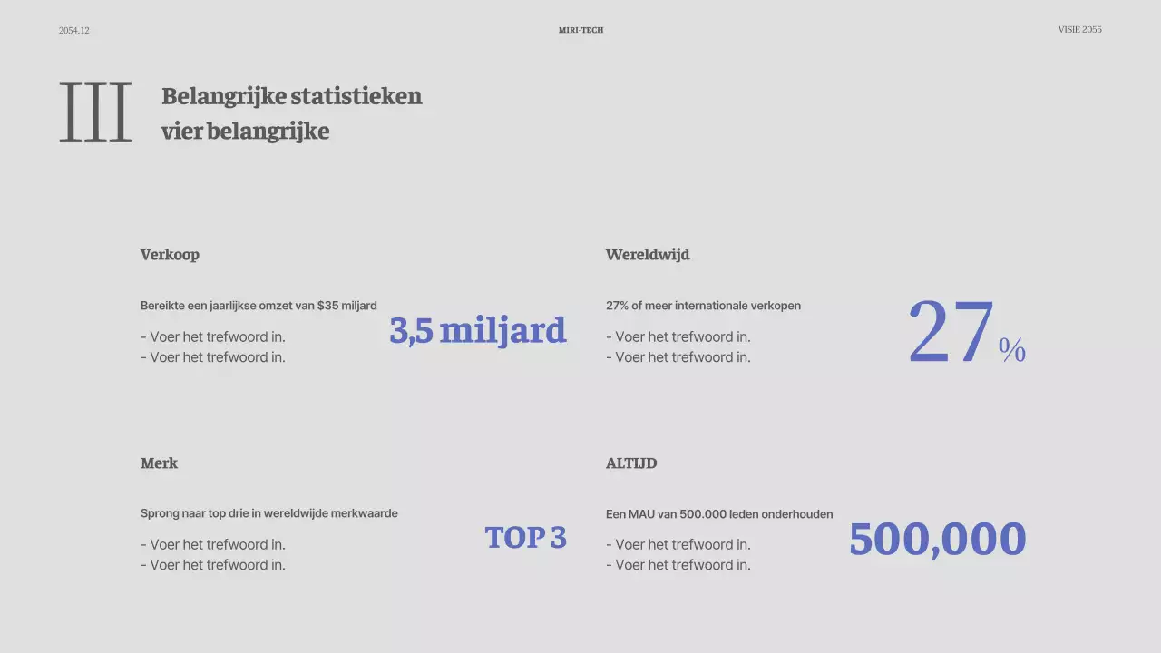 Eenvoudige evenementpresentatie in blauw en grijs