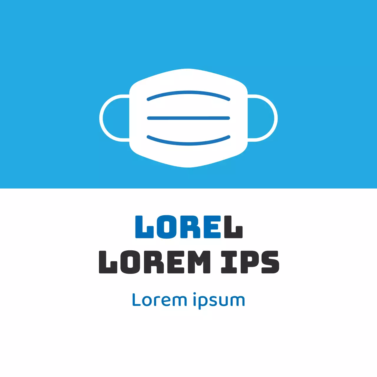 Lichtblauwe illustratie van het dragen van een coronamasker