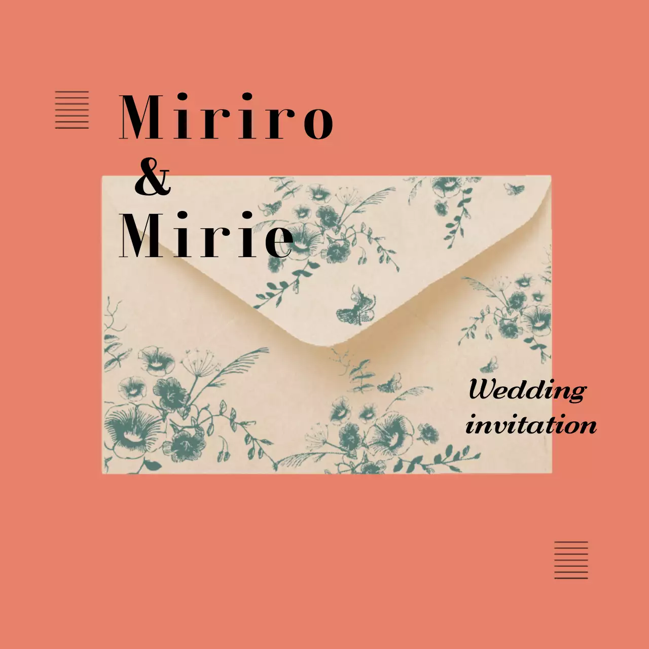 ベージュ 上品 結婚式 招待状 Instagram カルーセル