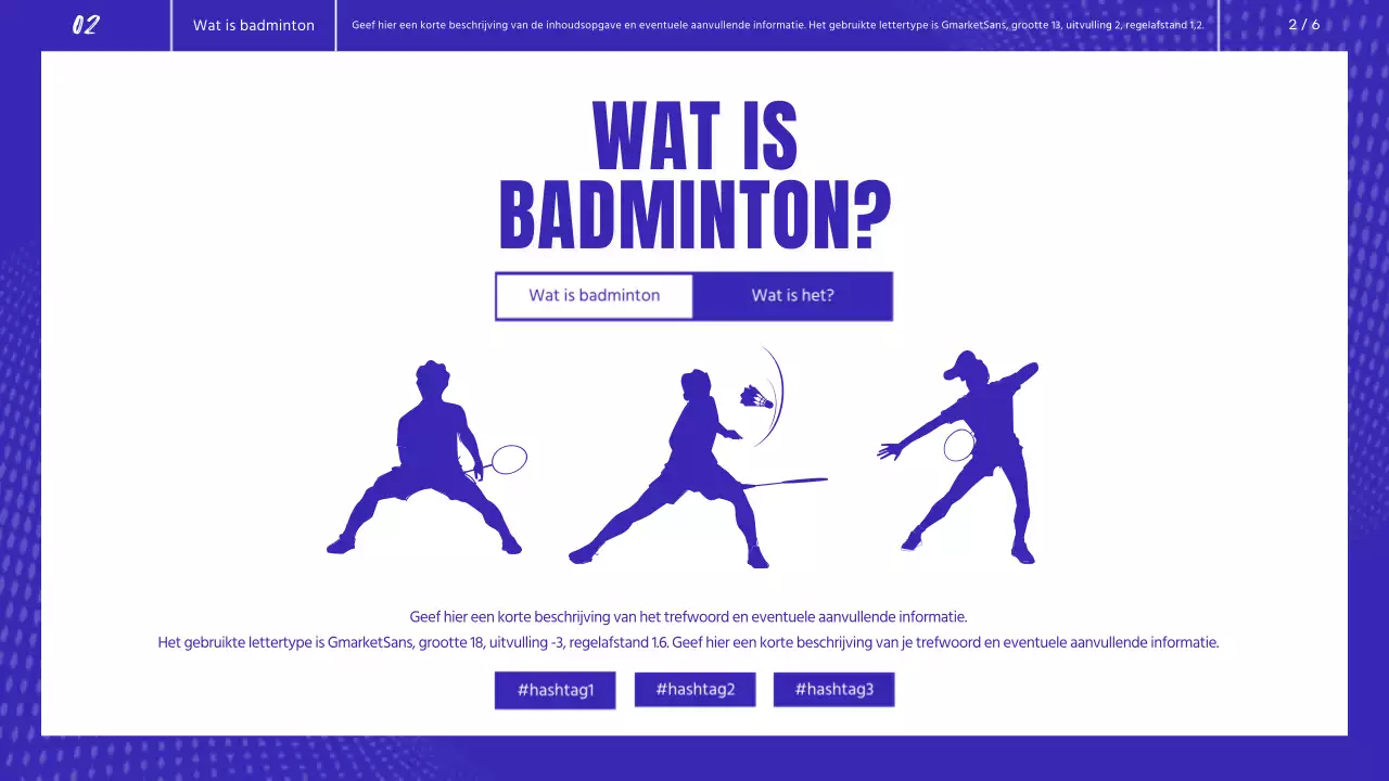 Blauw-wit badminton Fysieke prestatiebeoordeling begeleide les