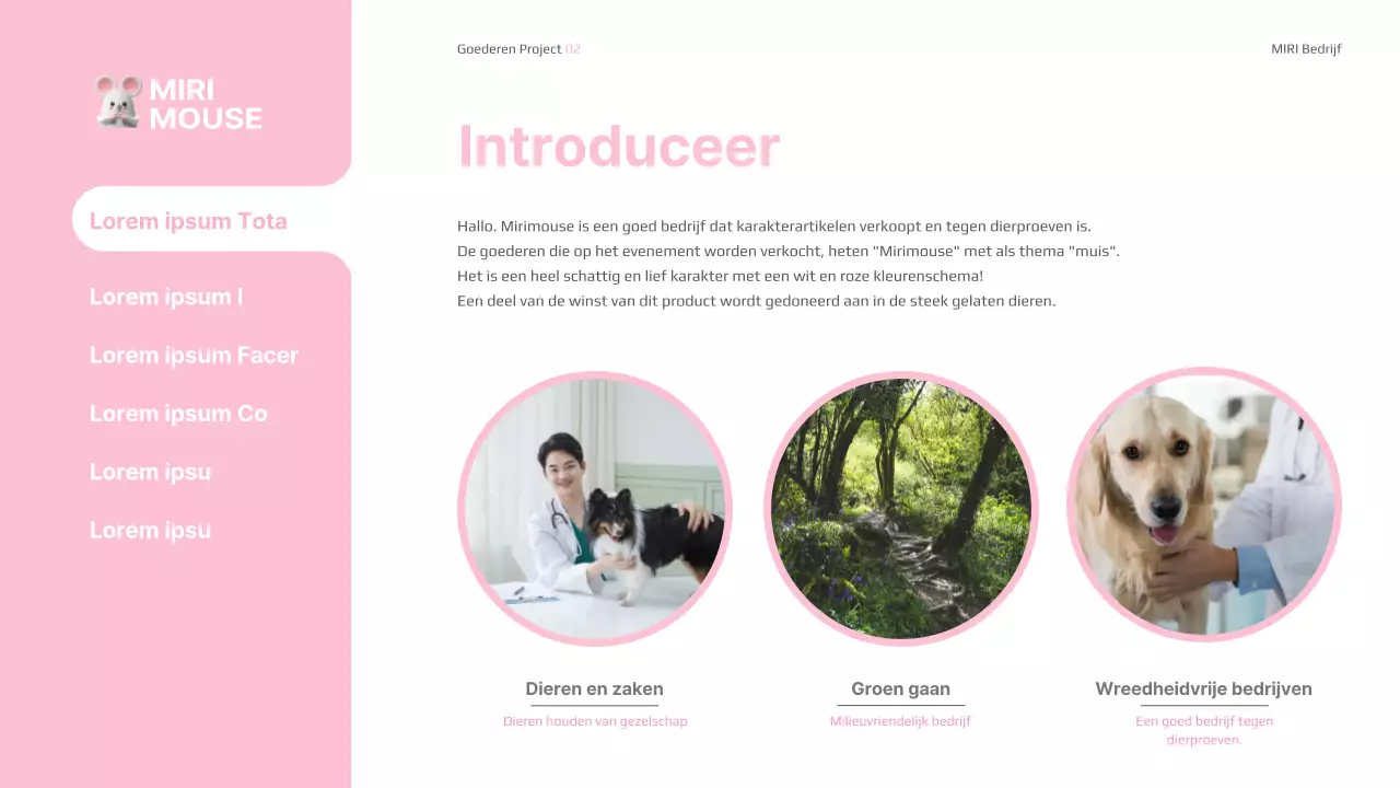 Roze en witte merchandise presentatie