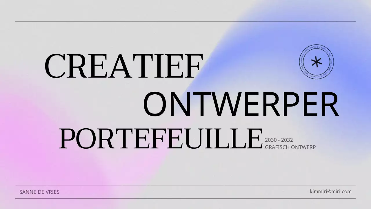 Een moderne portfolio in roze en blauw