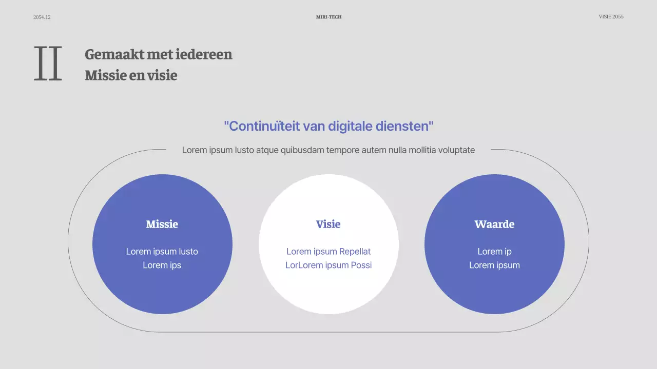 Eenvoudige evenementpresentatie in blauw en grijs
