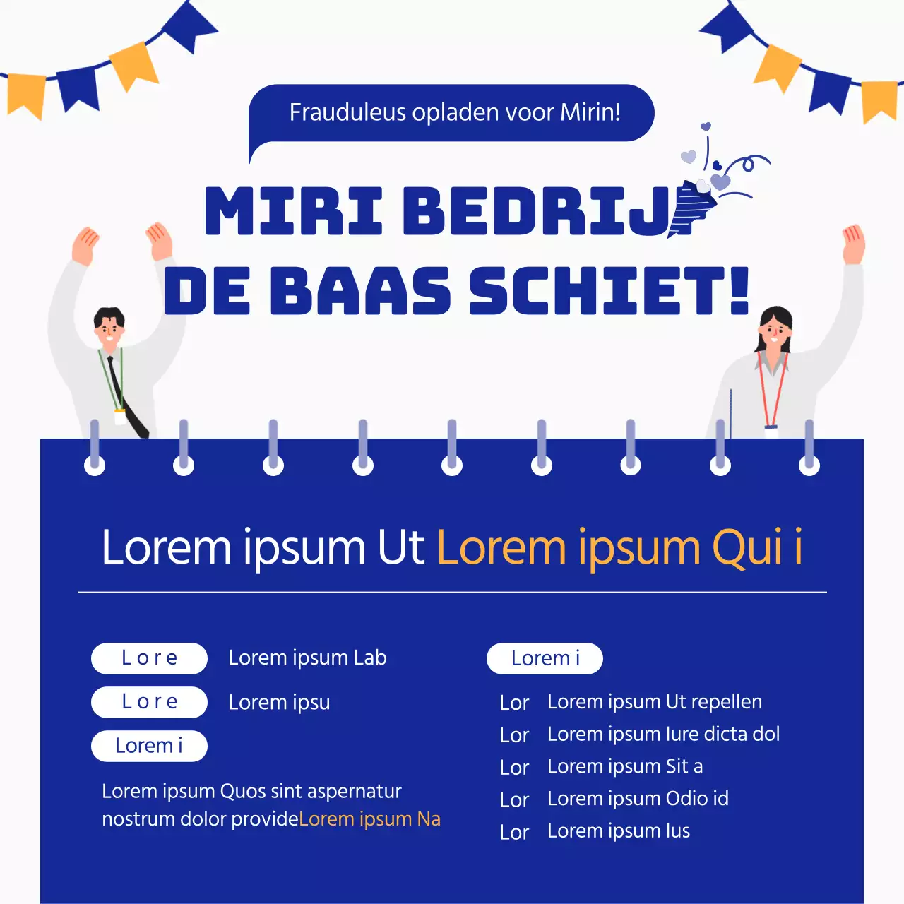 Illustratie concept in blauw en geel voor Mei Dag evenement