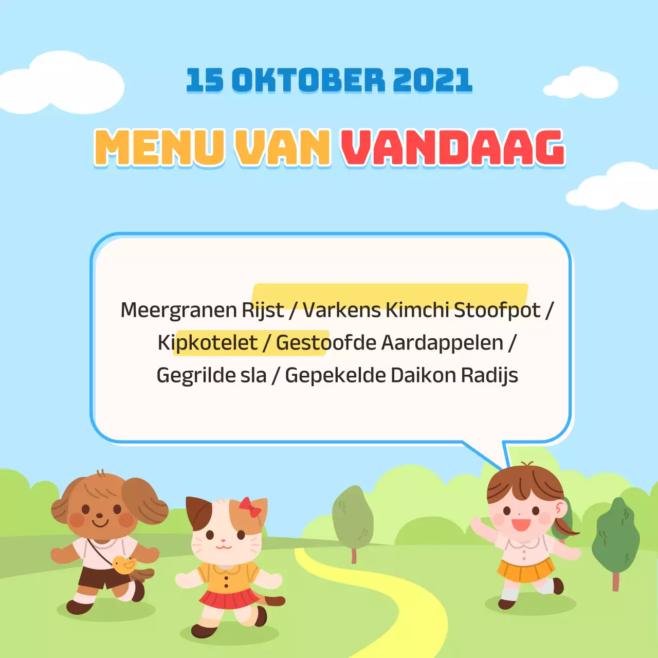 Lichtblauw zonnig en actief dagelijks maaltijdplan