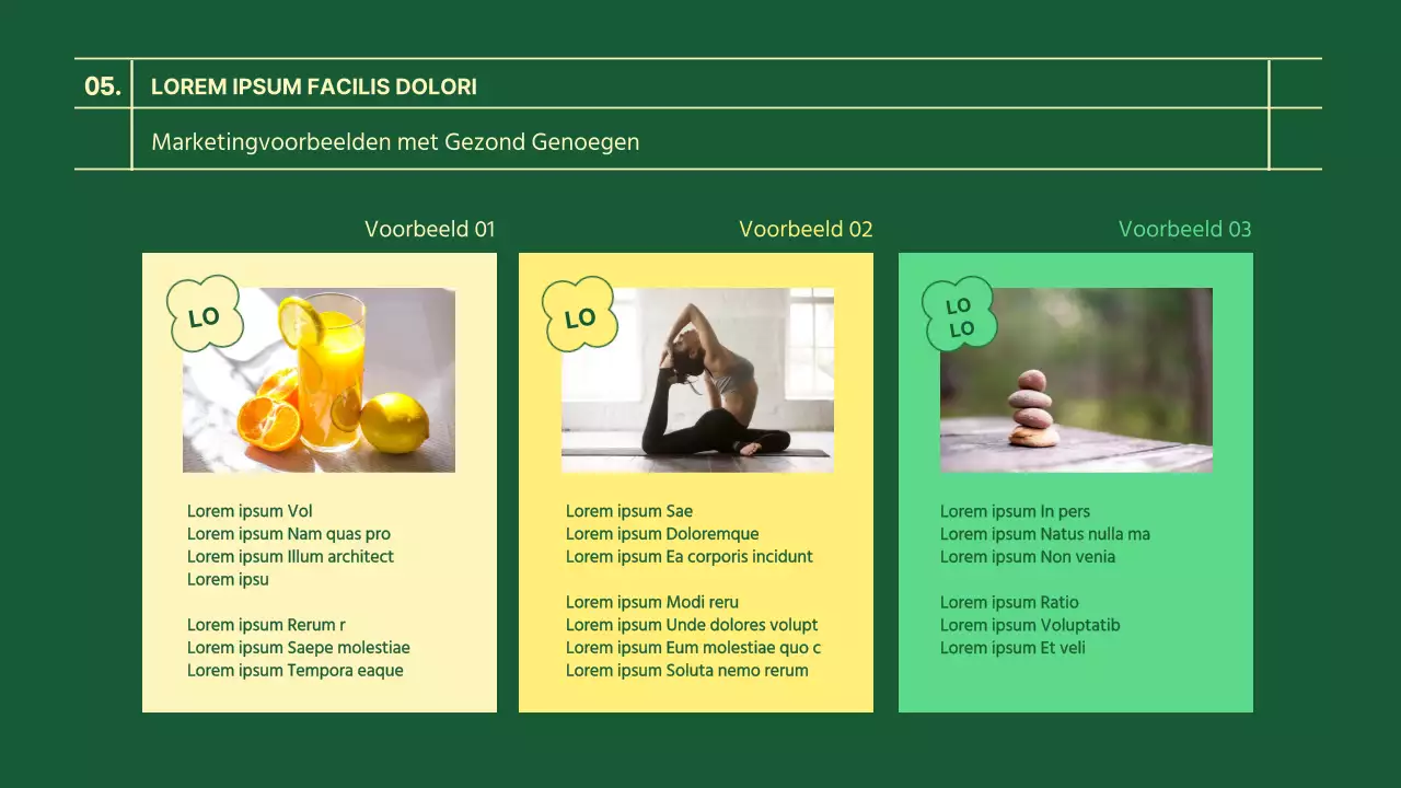 Groen en geel thema gezond eten & gezond genieten