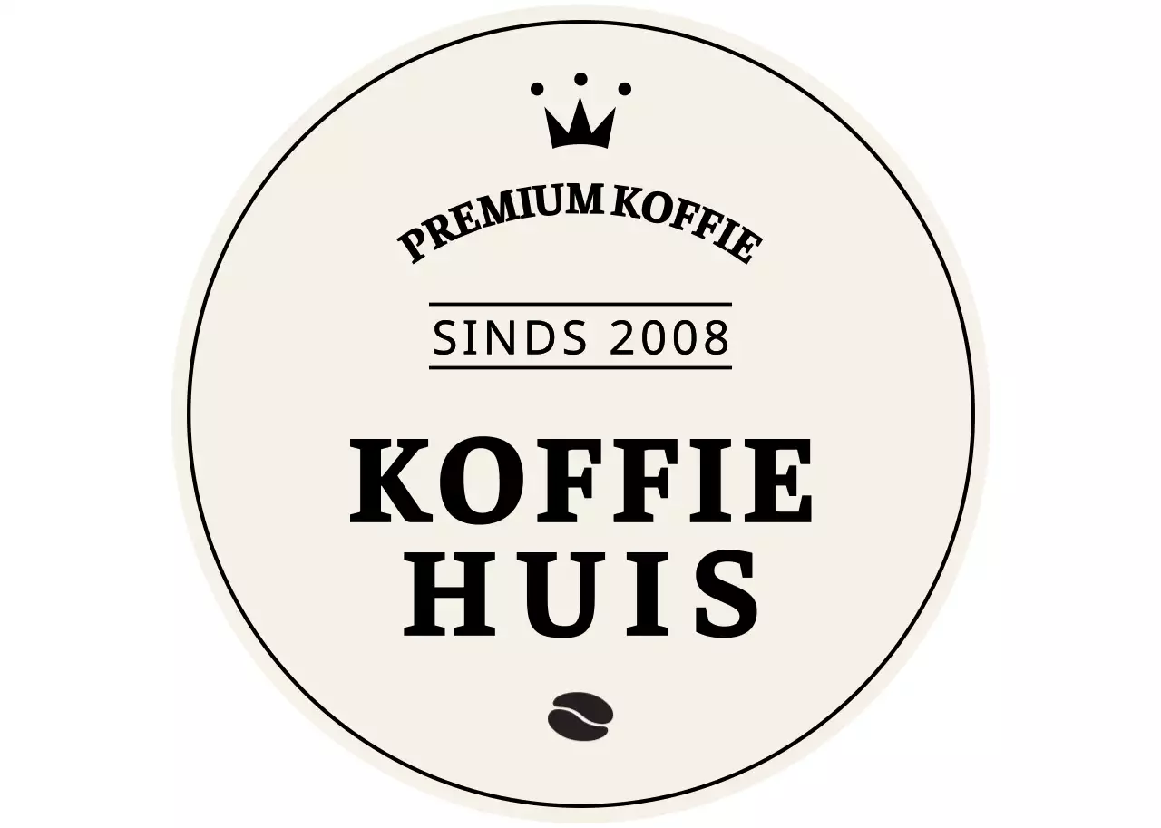 Eenvoudig embleem café-logo in lichtbruin en zwart