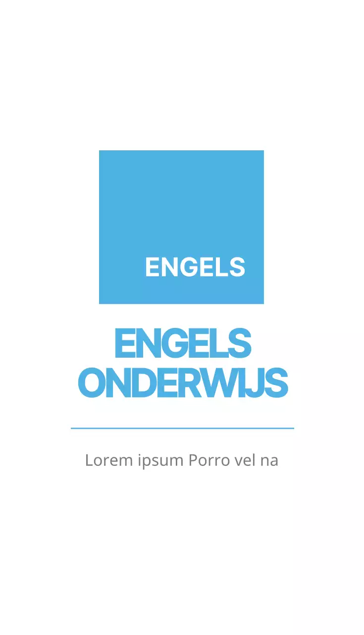 ENGELS ONDERWIJS