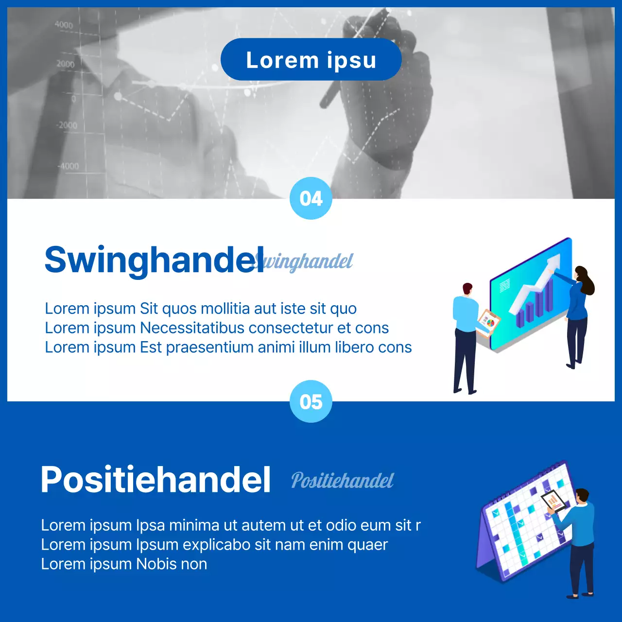 Illustraties en foto's in blauw gemarkeerd Woordenlijst van handel in aandelen