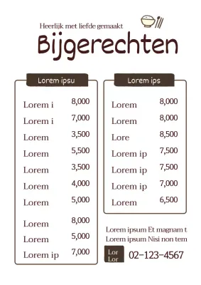 Promoot het menu van je varkenskoteletrestaurant