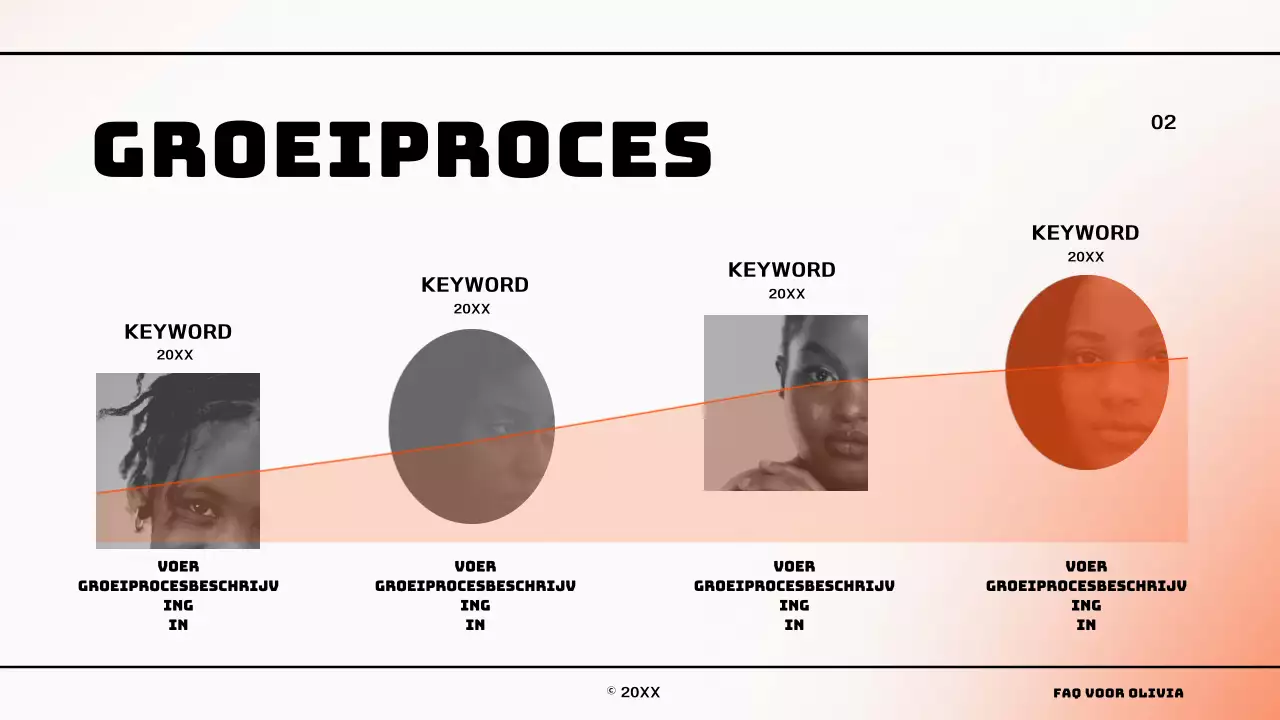 Een eenvoudige gradiënt concept infographic in oranje en wit Over ons